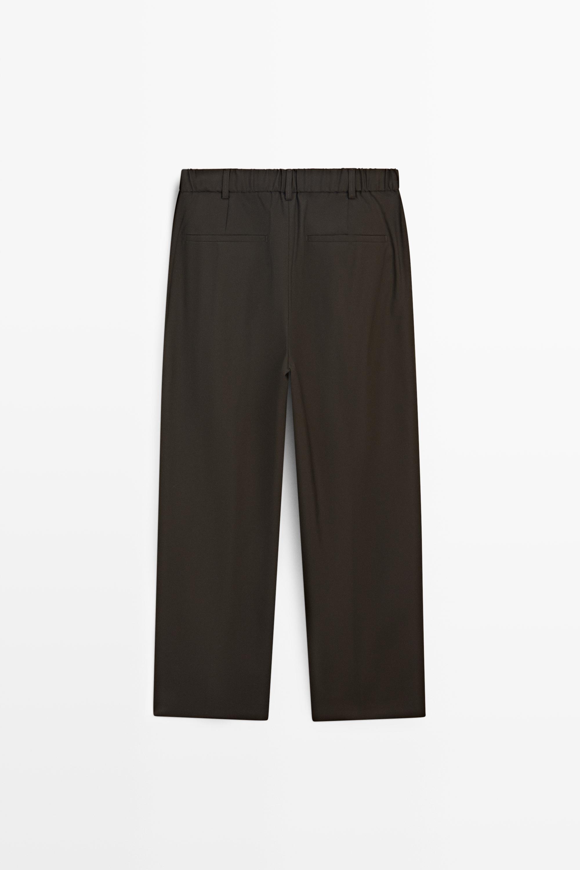 100% wool relaxed fit pants